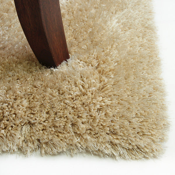 Pluto Latte Shag Rug in Size 150cm x 220cm-Rugs 4 Less