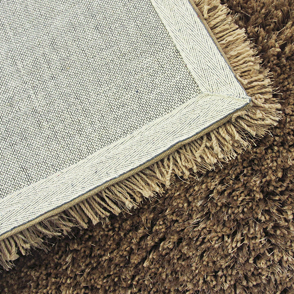 PLuto Taupe Shag Rug in Size 150cm x 220cm-Rugs 4 Less