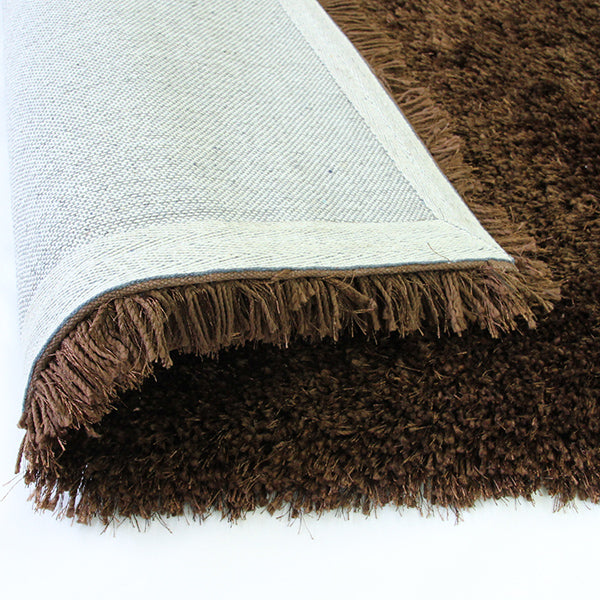 Pluto Cocoa Shag Rug in Size 150cm x 220cm-Rugs 4 Less