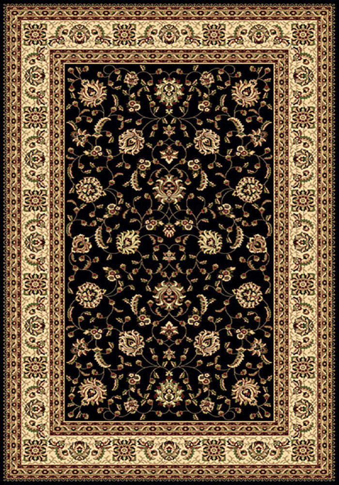 Residence 9777 Black Extra Large Traditional Rug in Size 240cm x 340cm-Rugs 4 Less