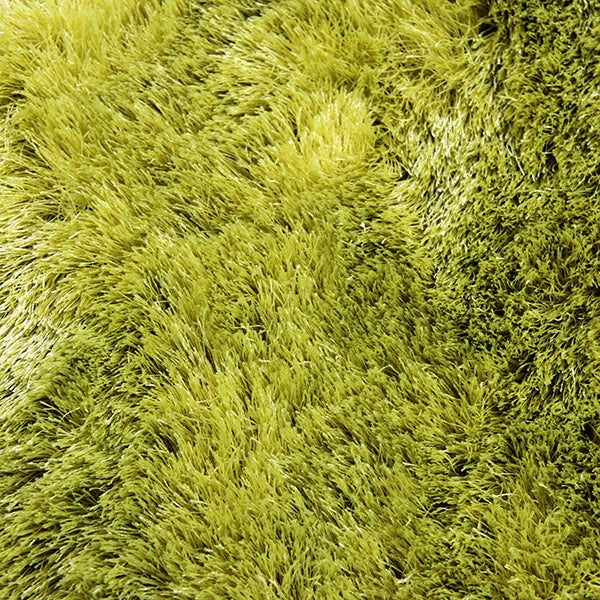 Satin Lime Green Large Shag Mat in Size 70cm x 130cm-Rugs 4 Less