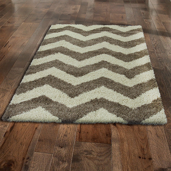 Style-7 Taupe Chevron Large Rug in Size 200cm x 290cm-Rugs 4 Less