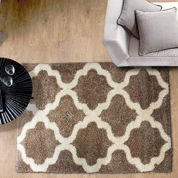 Style-9 Taupe Large Rug in Size 200cm x 290cm-Rugs 4 Less