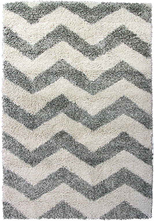 Style-7 Grey Chevron Rug in Size 160cm x 230cm-Rugs 4 Less