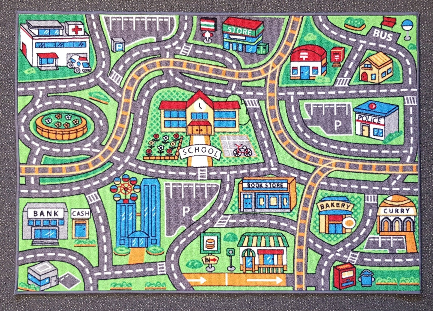 Suburb Kids Car Rug in Size 110cm x 160cm-Rugs 4 Less