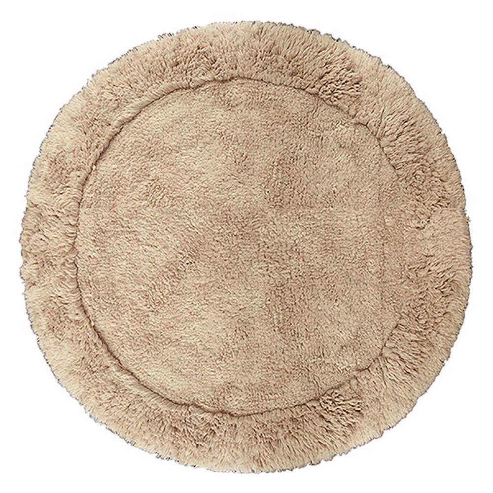 Cotton Round Bath Mat Mink in Size Round 70cm-Rugs 4 Less