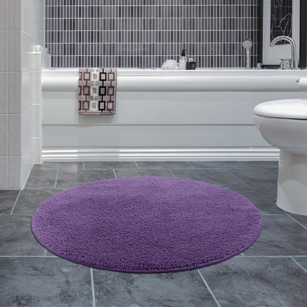 Drylon Round Mat Purple in Size Round 90cm | Large Round Bath Mat